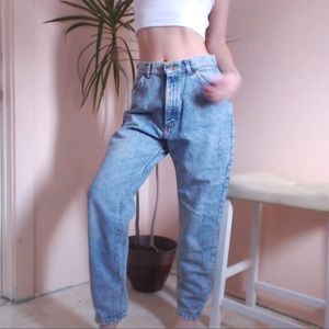 Lee Vintage High Rise Blue Acid Wash Jeans 28”W